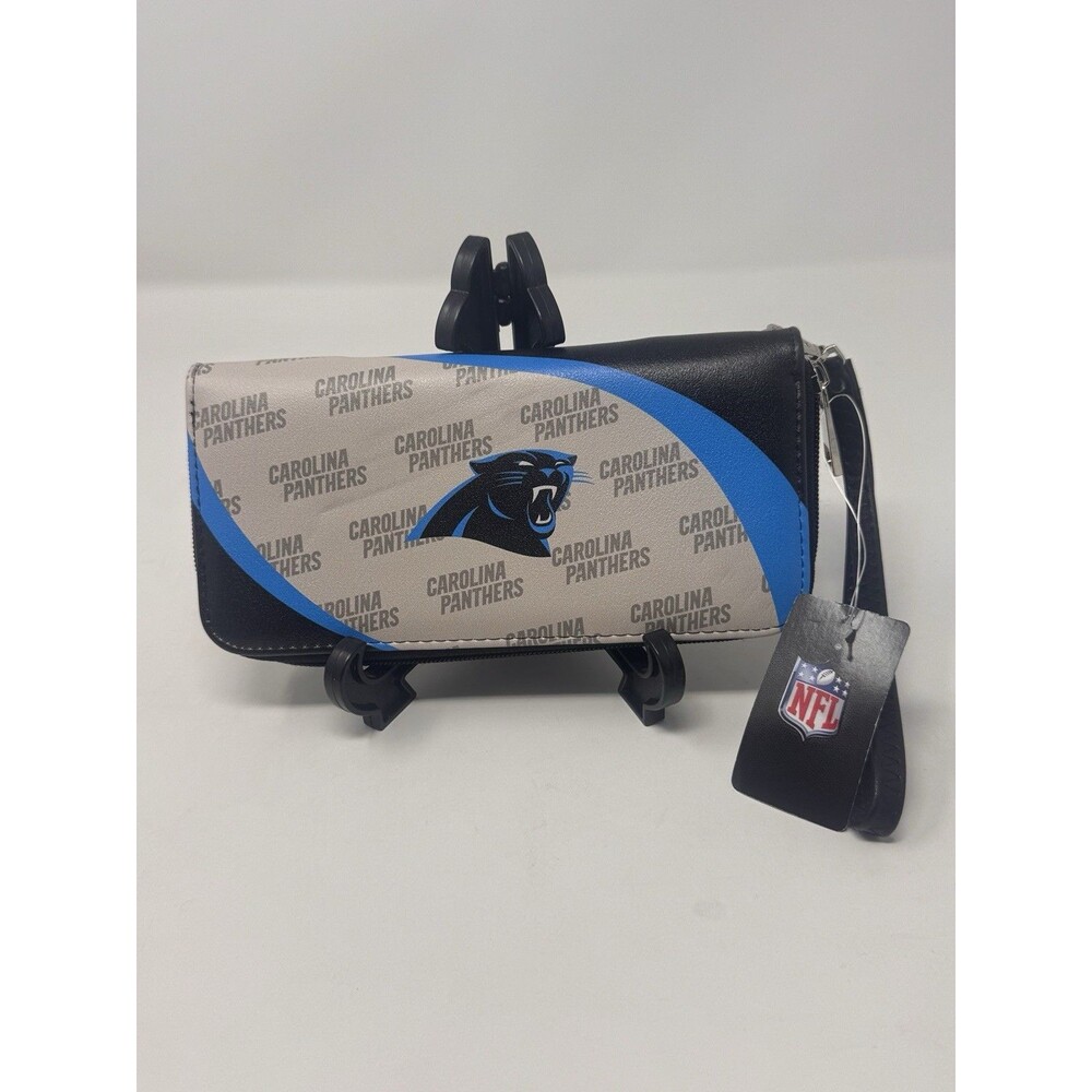 NFL Carolina Panthers Wristlet Wallet Zip Organizer NWT Football